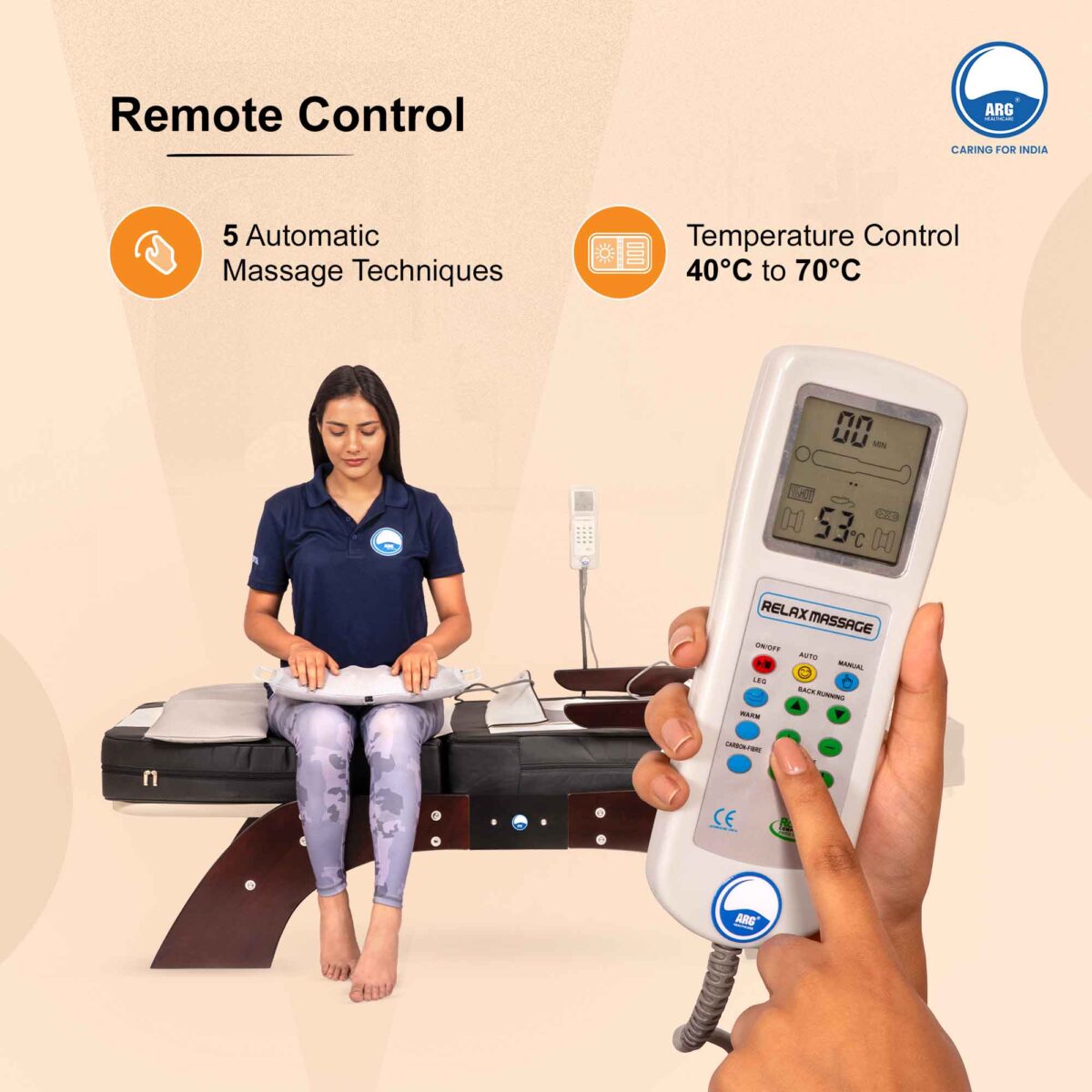 Automatic Thermal Full Body Massage Bed 729A and Heating Mat Combo - Image 2