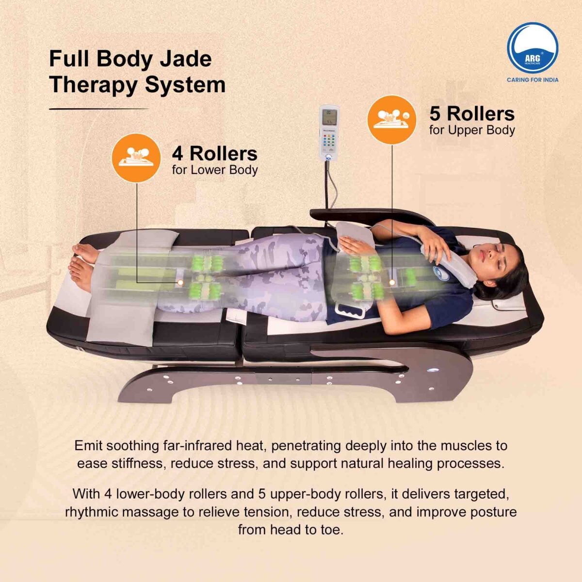 Automatic Thermal Full Body Massage Bed 729A and Heating Mat Combo - Image 3
