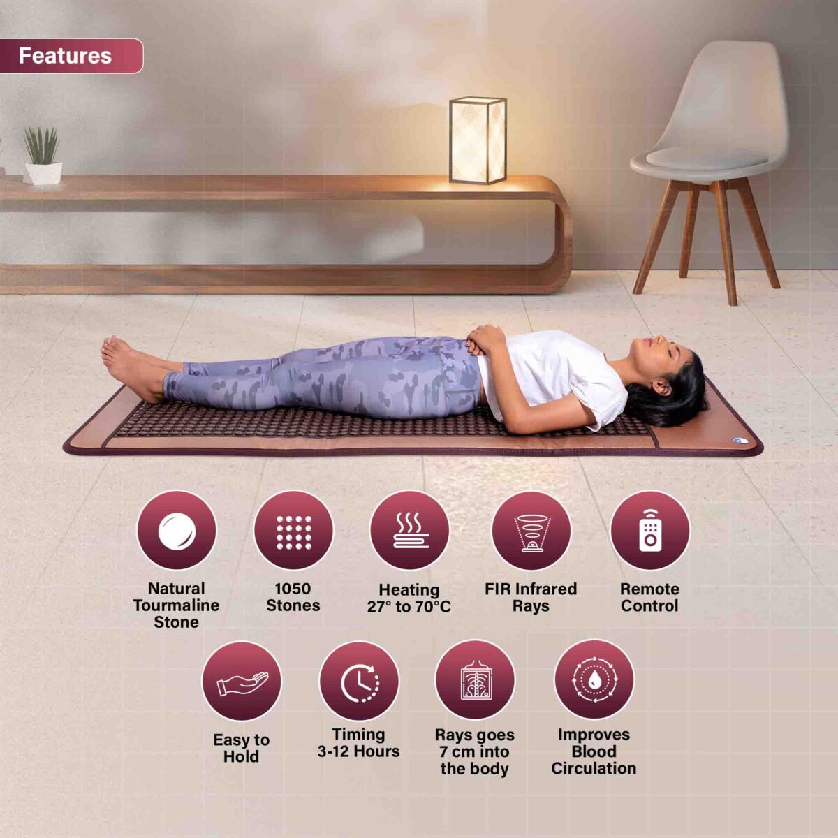 Fir Heating Mat 1050 Stone 80cm * 190cm - Image 5