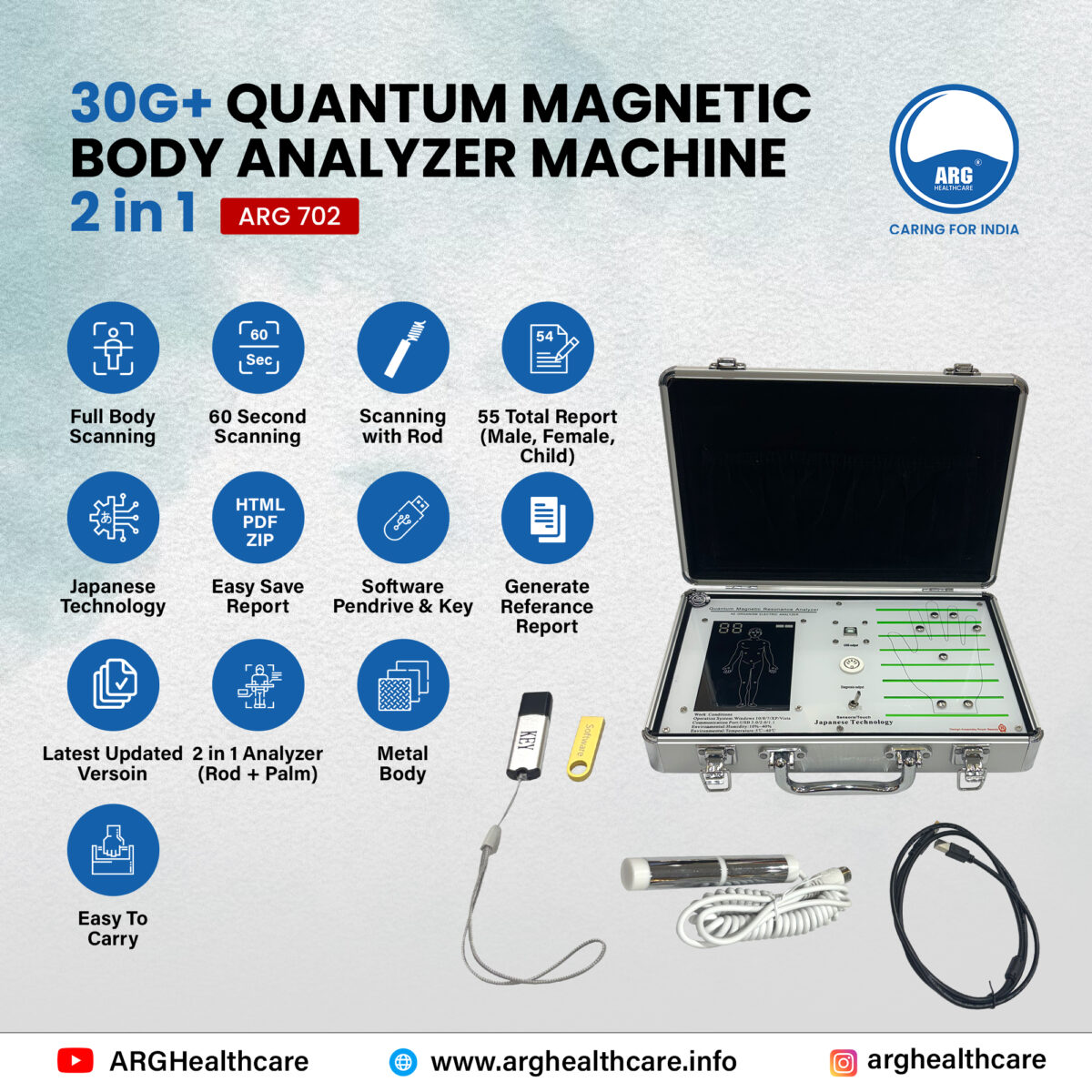 30G+ Quantum Magnetic Body Analyzer 2 in 1 702