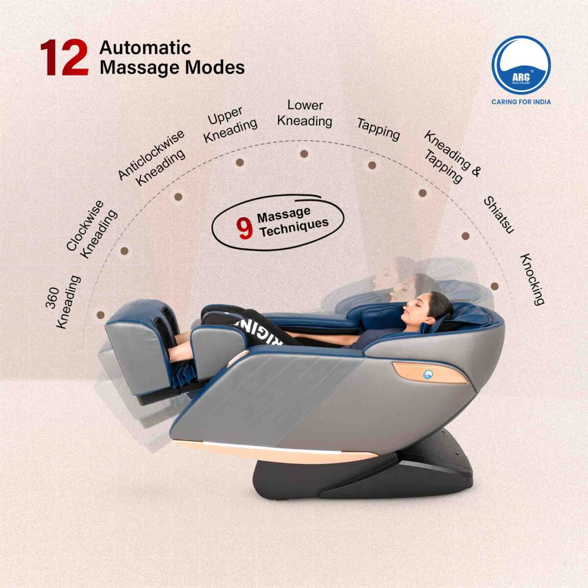 3D Full Body Luxury Massage Chair  Z100 Blue - Image 2