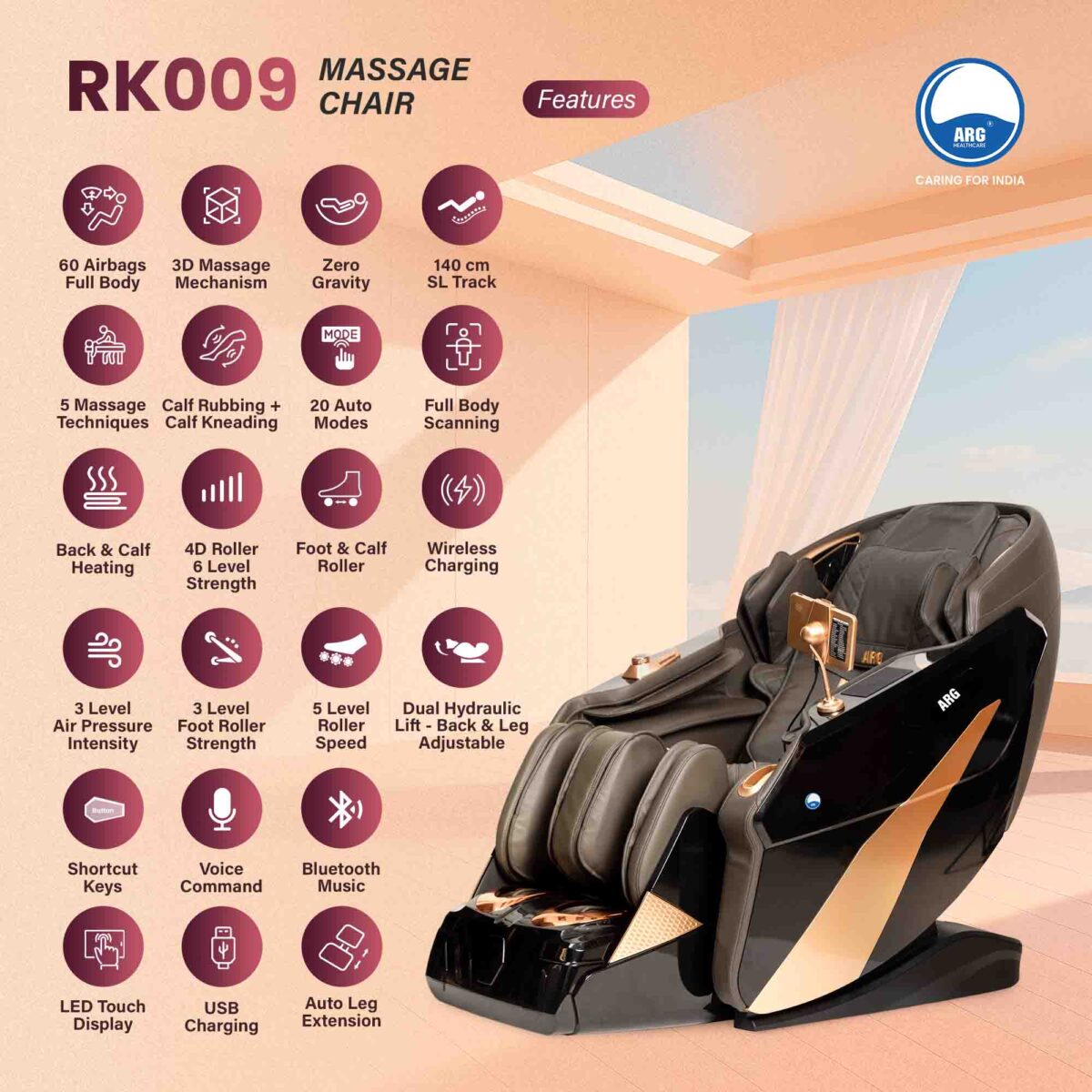 4D Luxury Massage Chair  Rk009 - Image 5