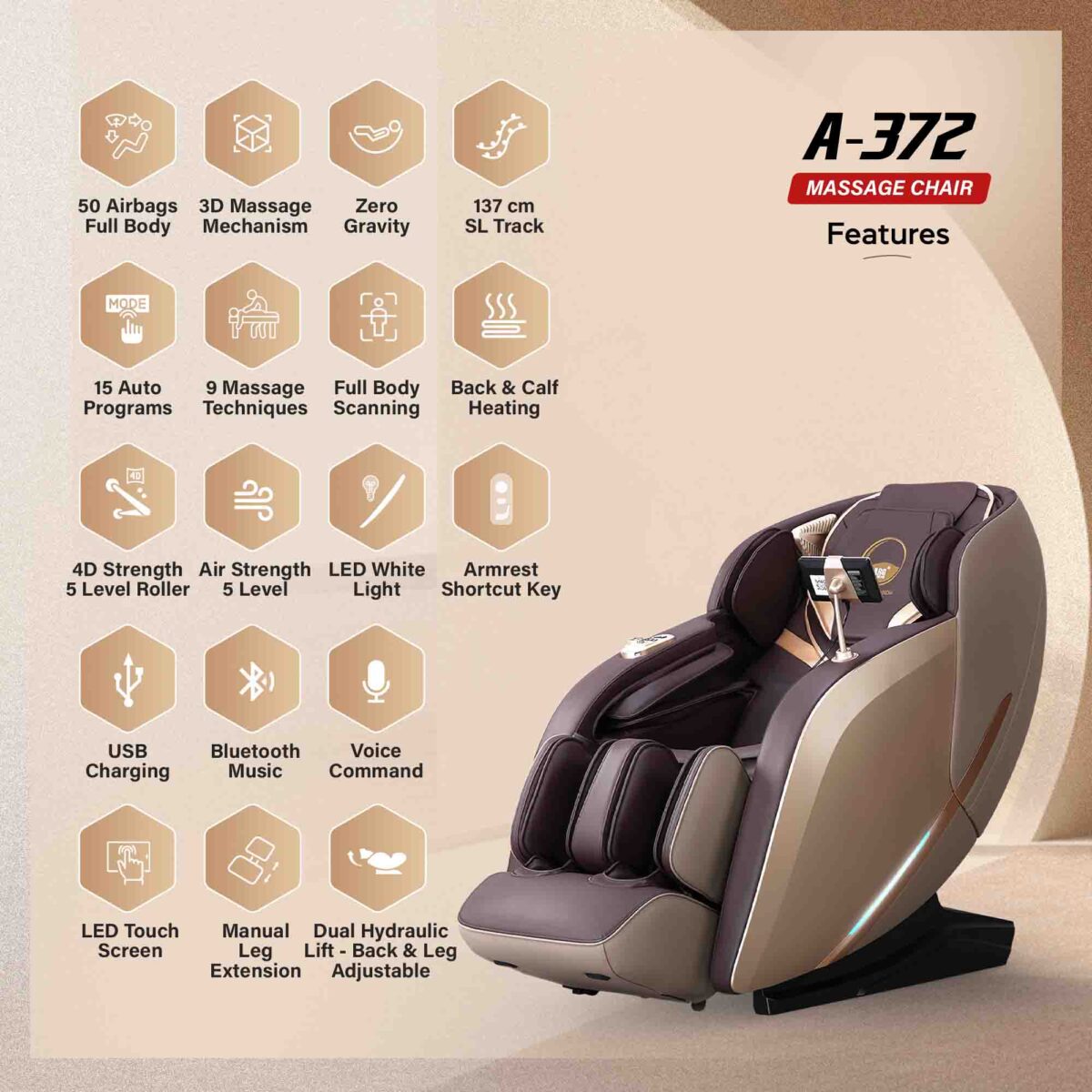 3D Luxury Massage Chair  372 - Image 5