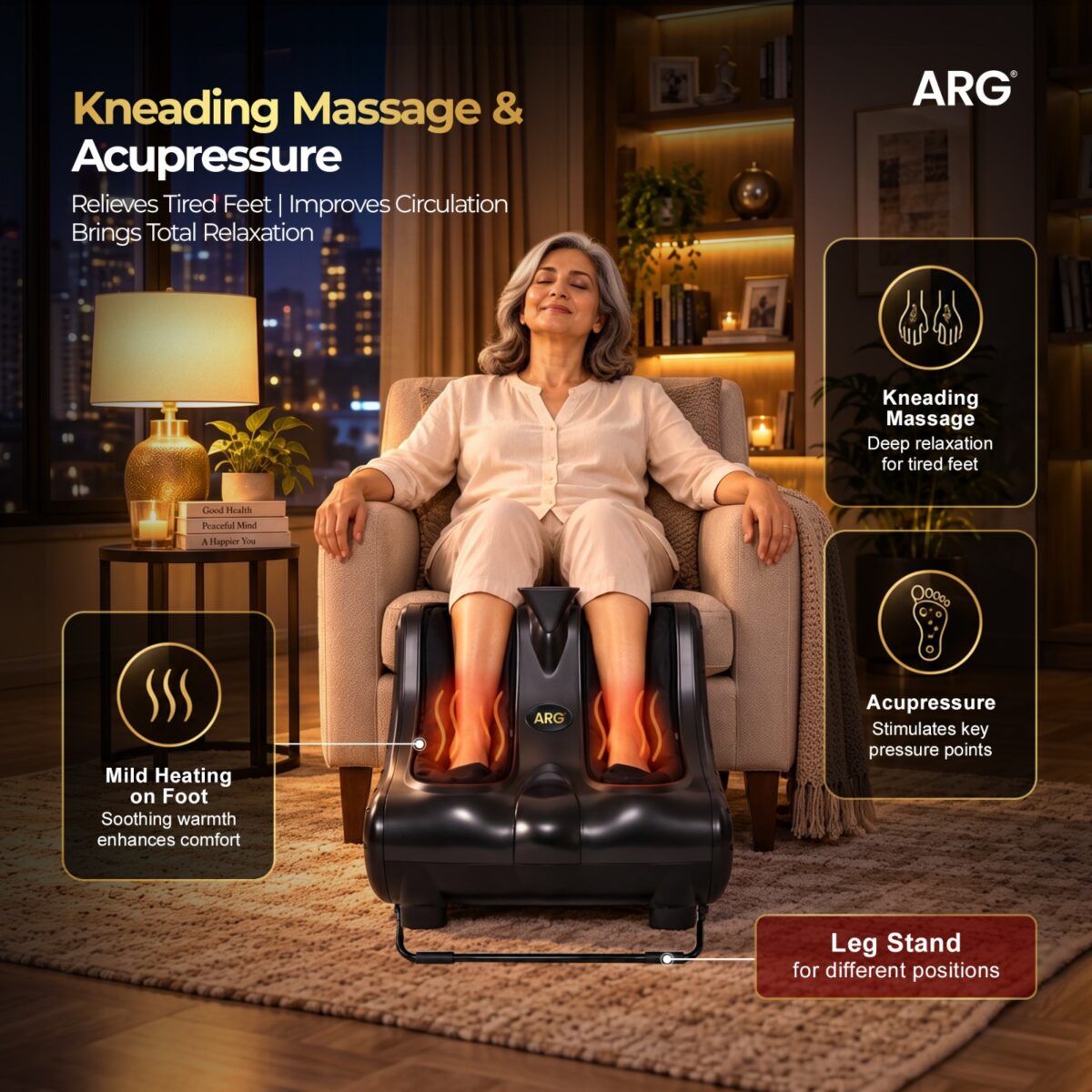 ARG Foot & Calf Massager 724 – Black - Image 3